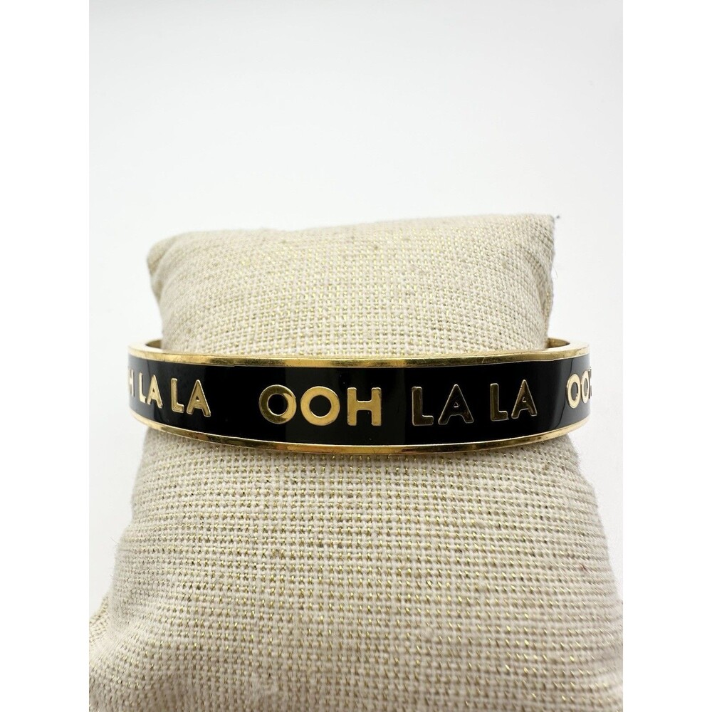 Kate Spade Enamel Ooh Lala Bangle Bracelet Gold Tone 8”